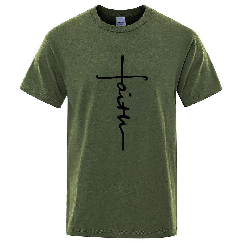 Retro Faith Print Summer T-Shirt