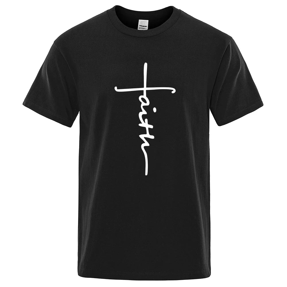 Retro Faith Print Summer T-Shirt