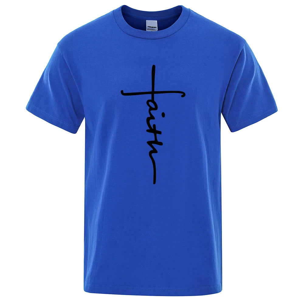 Retro Faith Print Summer T-Shirt