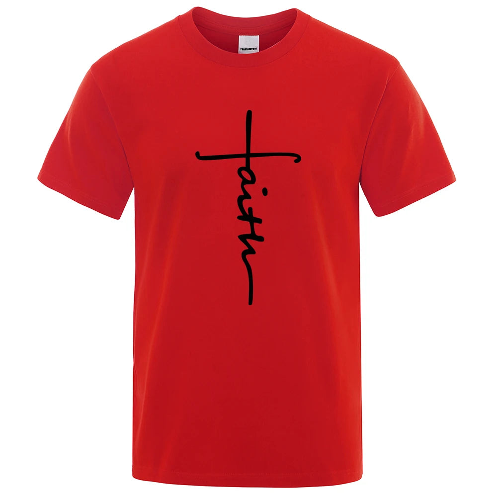 Retro Faith Print Summer T-Shirt