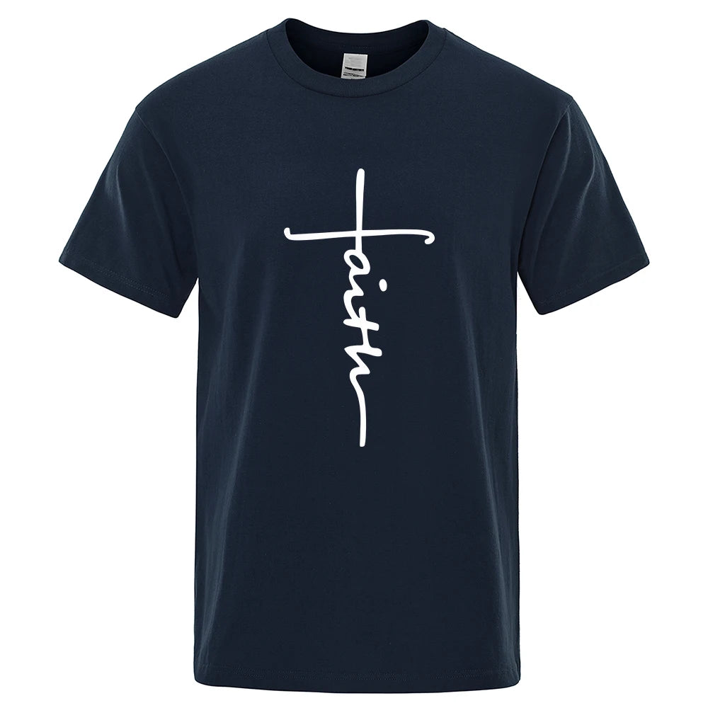 Retro Faith Print Summer T-Shirt