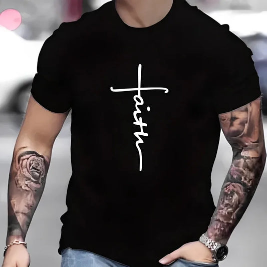 Retro Faith Print Summer T-Shirt