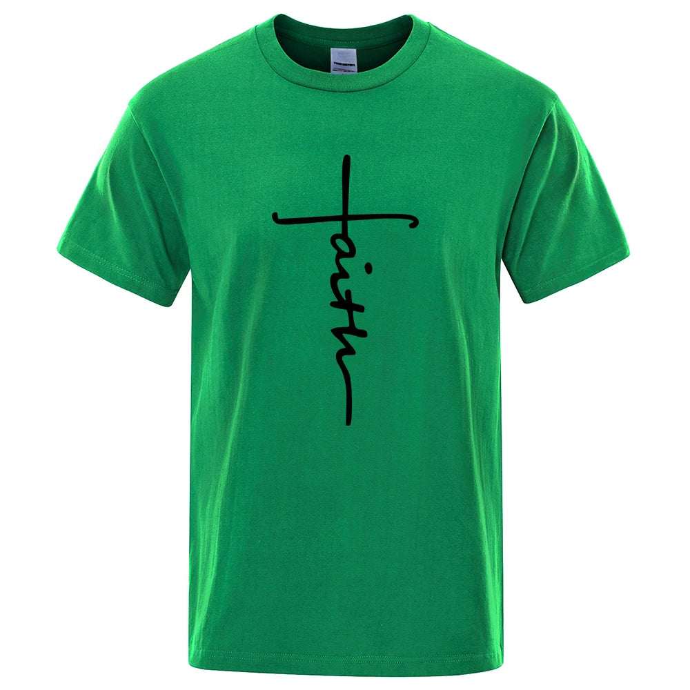 Retro Faith Print Summer T-Shirt