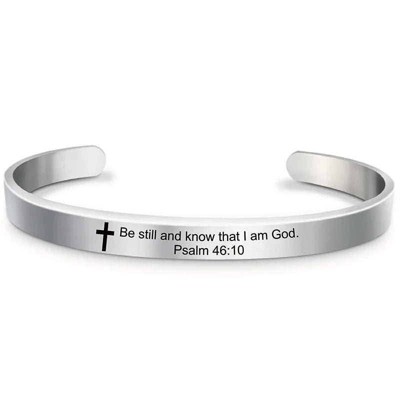 Bible Verse Stainless Steel Cuff Bracelet