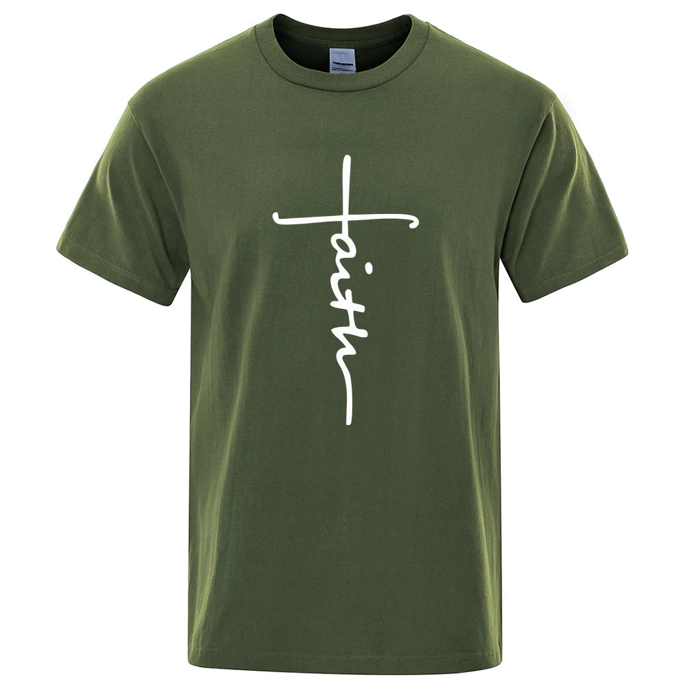 Retro Faith Print Summer T-Shirt