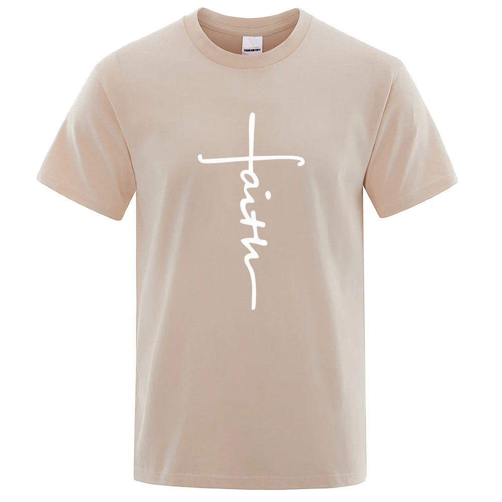 Retro Faith Print Summer T-Shirt