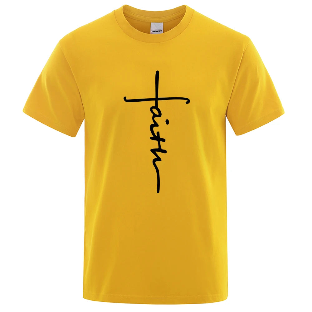 Retro Faith Print Summer T-Shirt