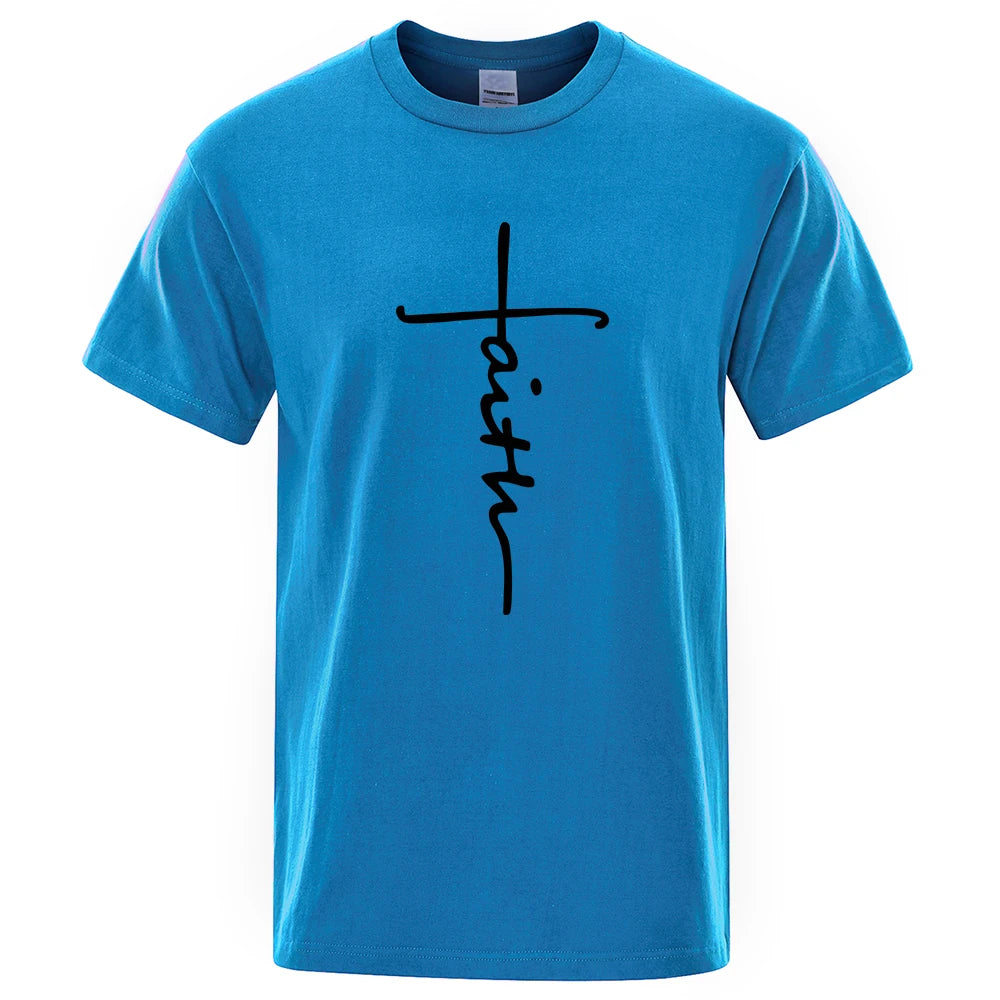 Retro Faith Print Summer T-Shirt