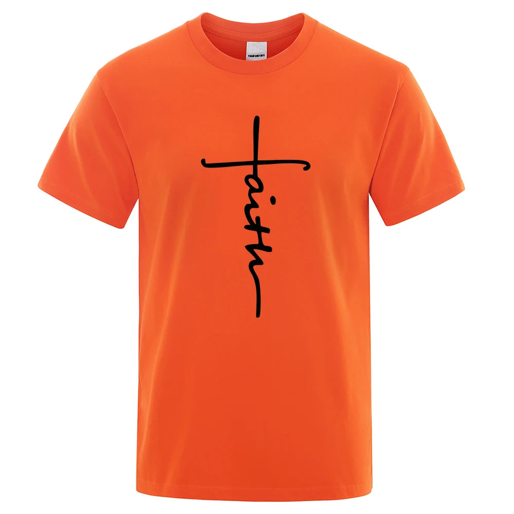 Retro Faith Print Summer T-Shirt