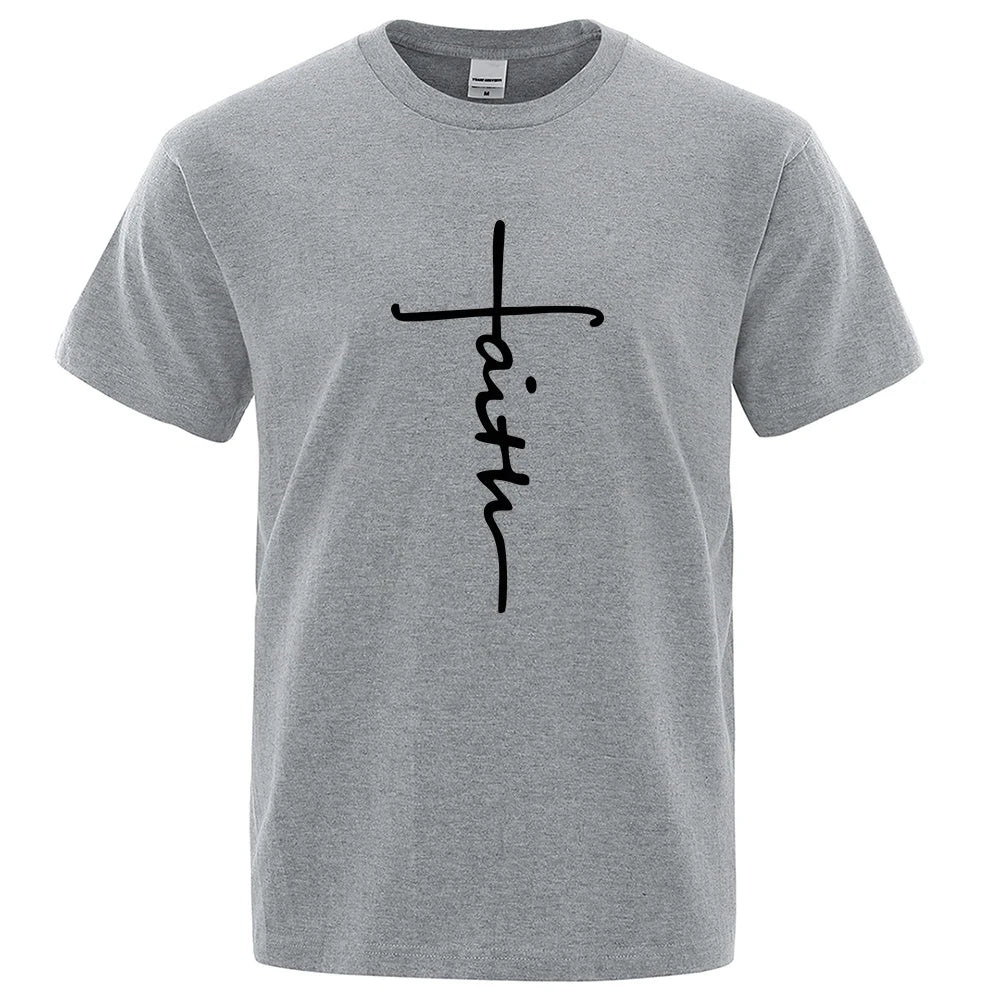 Retro Faith Print Summer T-Shirt