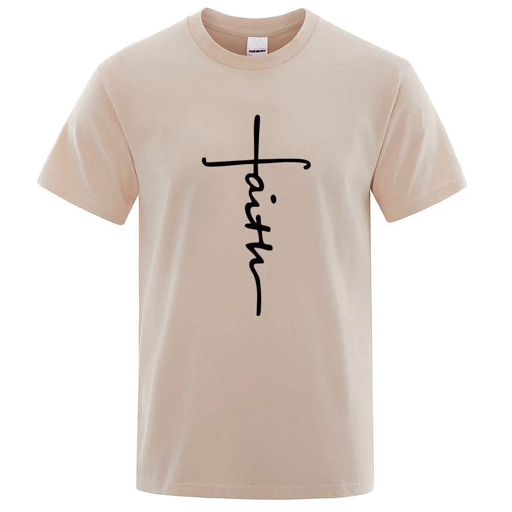 Retro Faith Print Summer T-Shirt