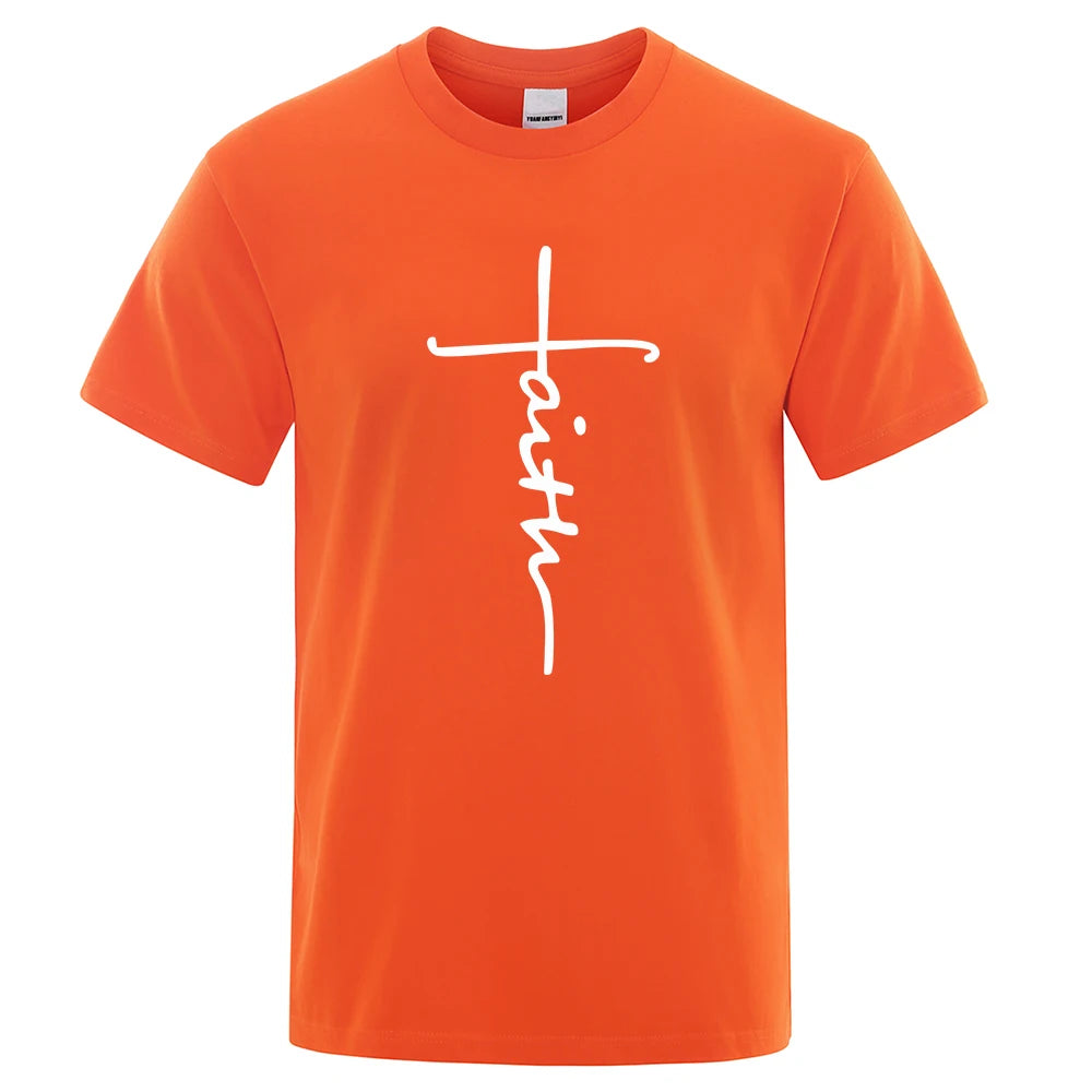 Retro Faith Print Summer T-Shirt