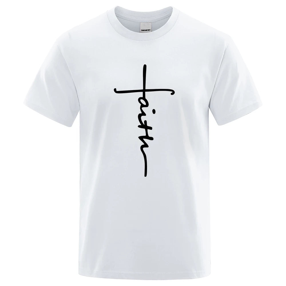 Retro Faith Print Summer T-Shirt