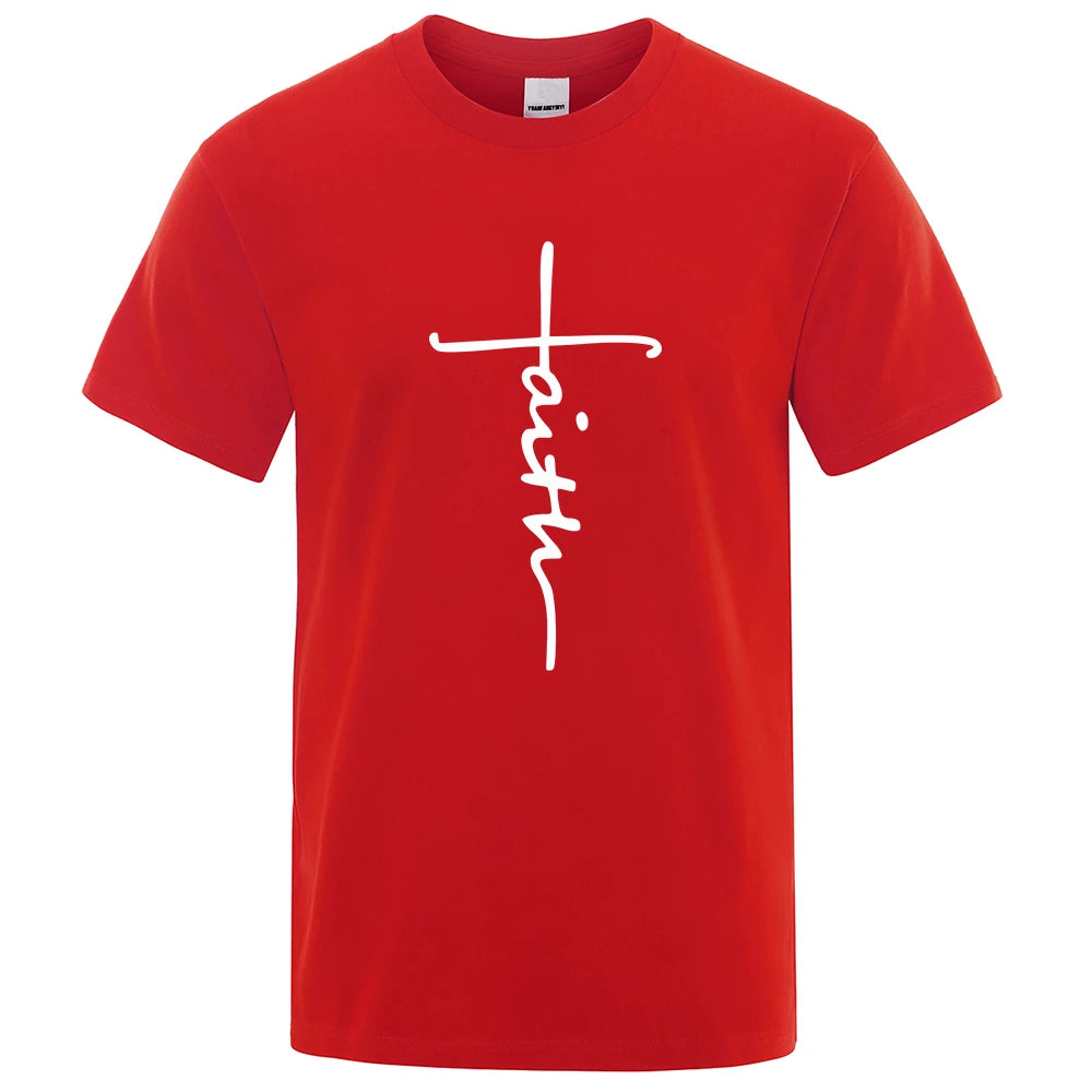 Retro Faith Print Summer T-Shirt