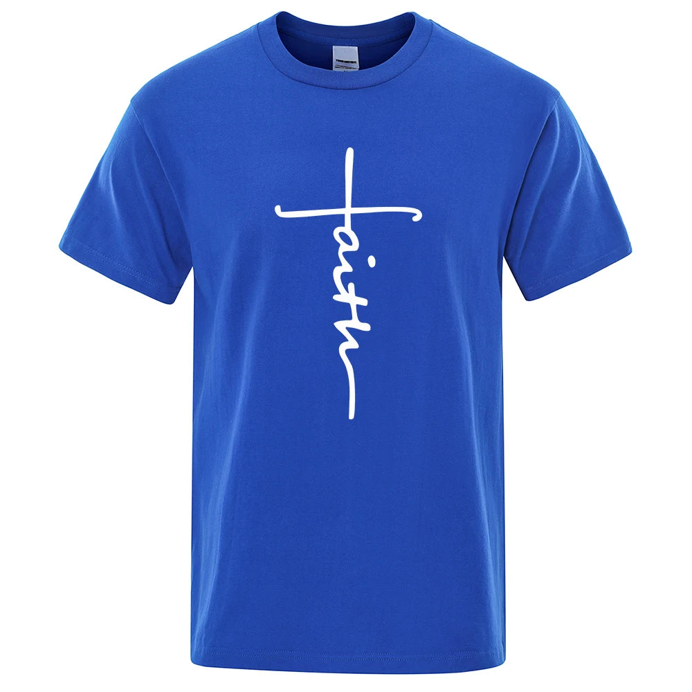 Retro Faith Print Summer T-Shirt