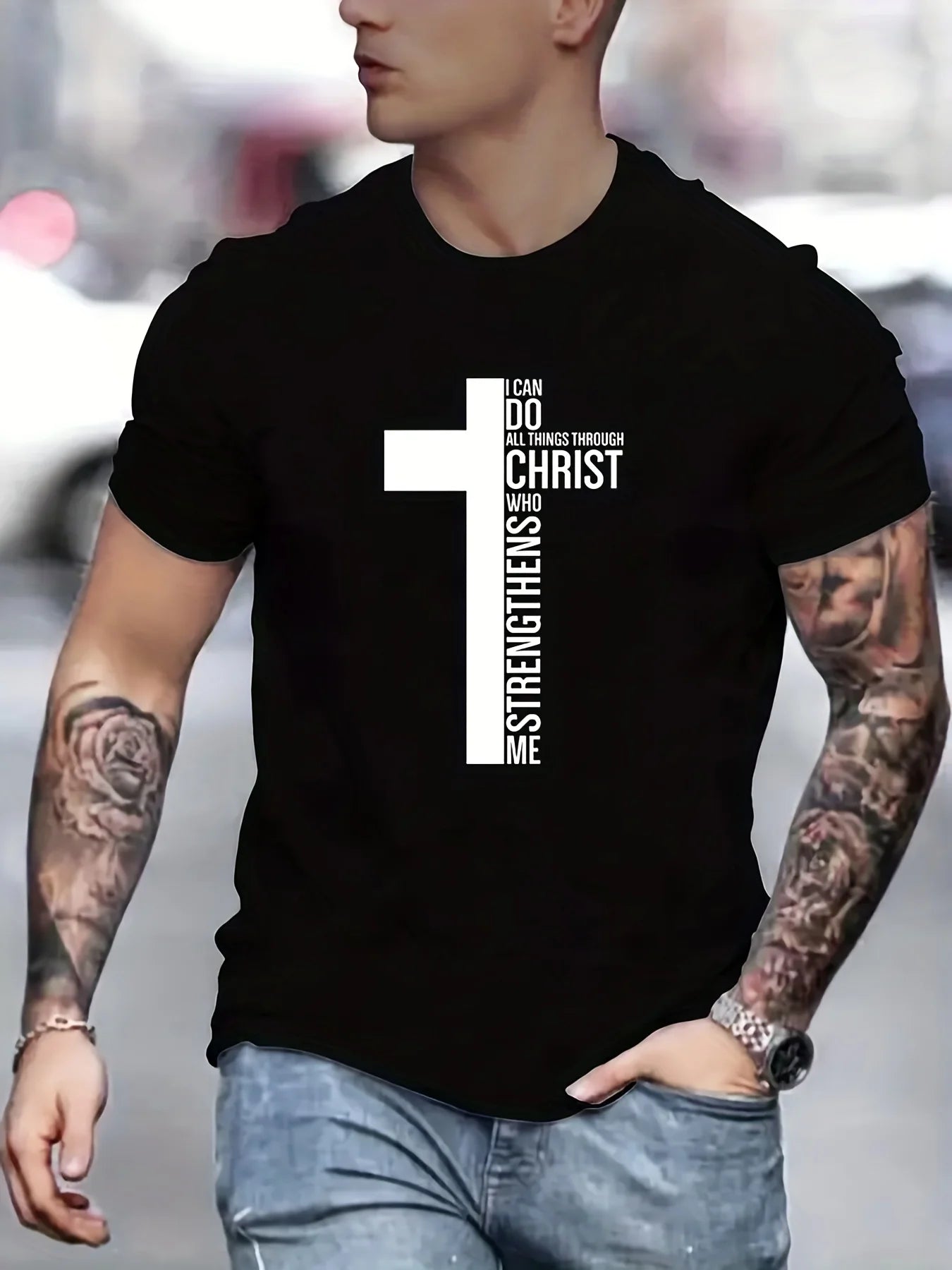 Fashion Cross Graphic T-Shirt